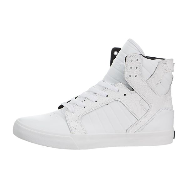 Supra Mens SkyTop High Top Shoes - White | Canada L1910-2B99